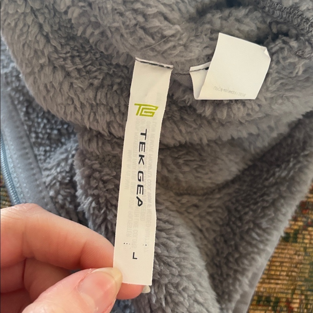 Reversible Cozy Gray Hooded Jacket Tekgear Large - Picture 6 of 6